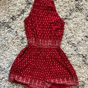 Red bandana pattern romper